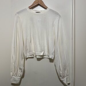 NWT The Range Volume Long Sleeve Top Beige Women’s Size XS